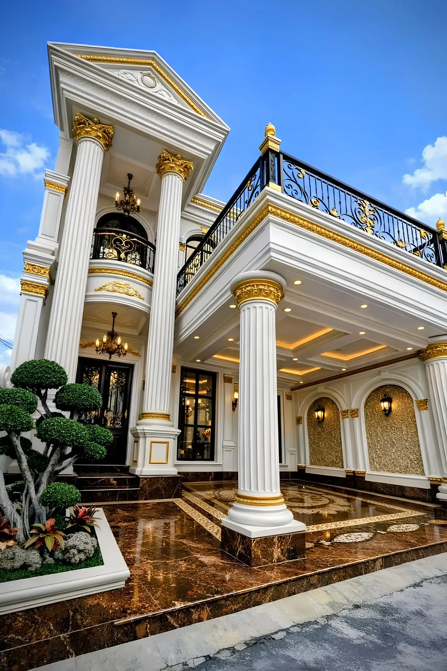 Mansion portico pilar Corinthian